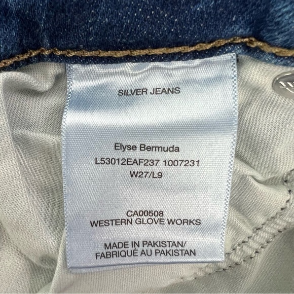 NWT SILVER ELYSE Womens Blue Jean Bermuda Shorts Sz W27 (3/4) Curvy Fit Mid-Rise - Picture 4 of 14